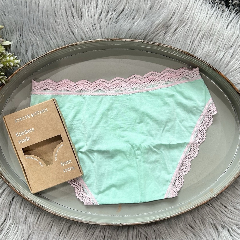 Free People Stripe & Stare Modal Blend Mint/Pink Knicker Size Small ($28)‎ - Picture 2 of 2